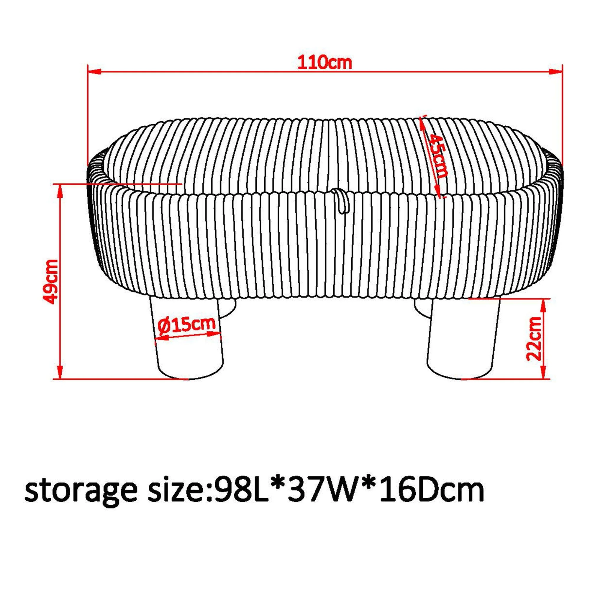 Sezron Storage Ottoman Bench in Warm Grey - Image 8