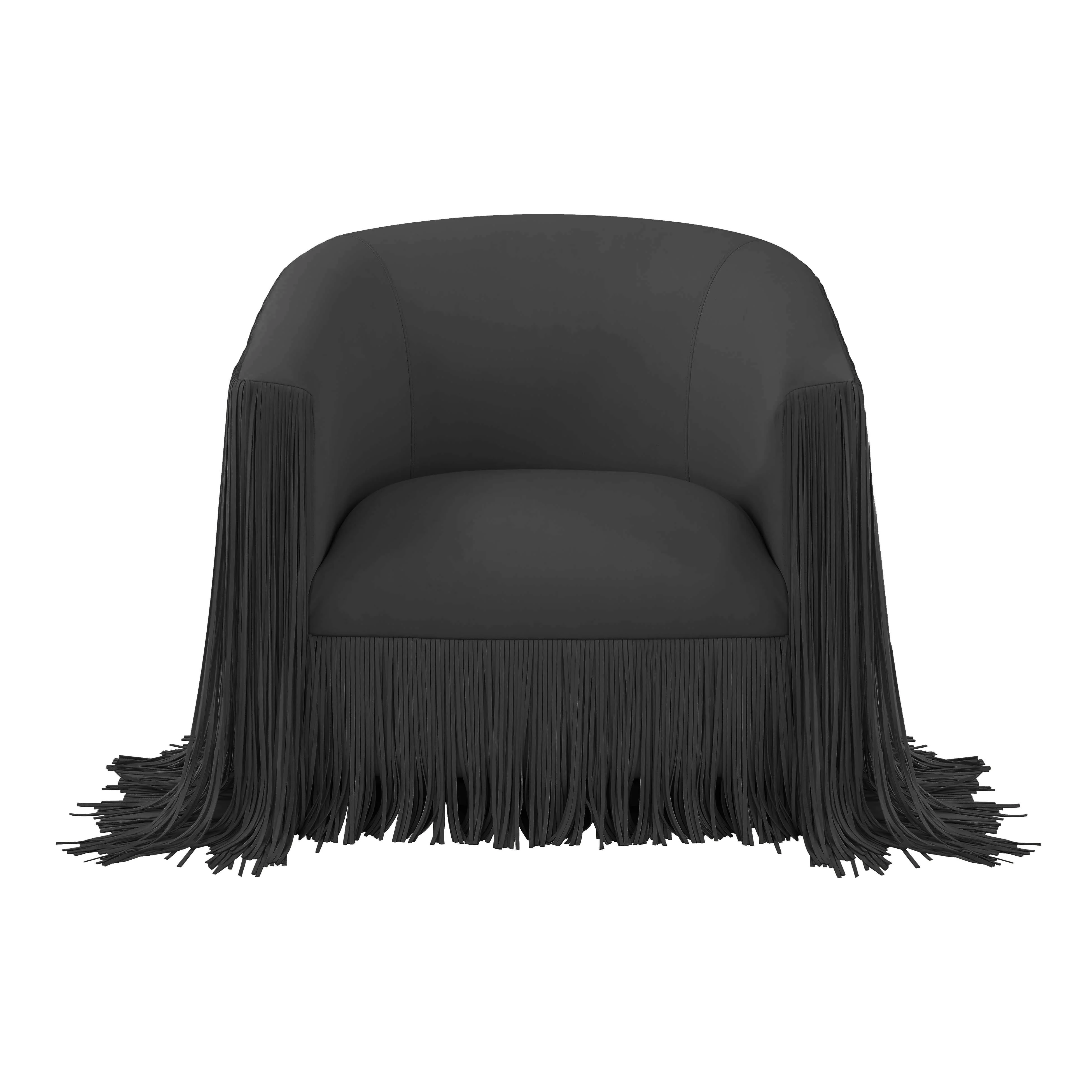 Shag Me Performance Vegan Leather Swivel Accent Chair - Image 9