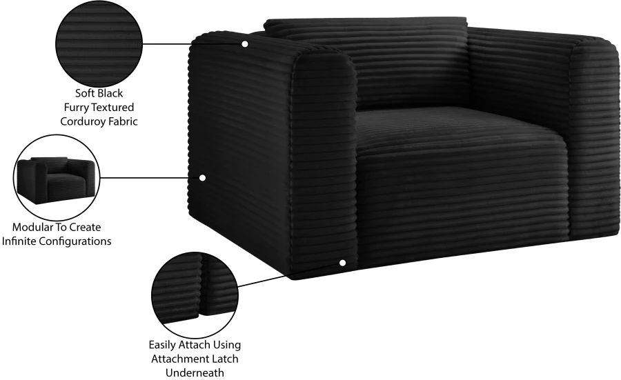 Shaggy Corduroy Performance Fabric Upholstered Accent Chair - Image 10