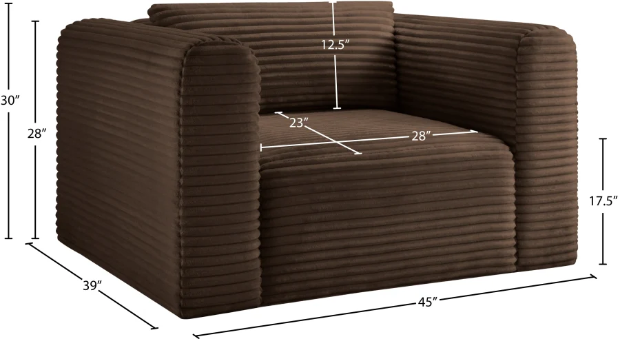 Shaggy Corduroy Performance Fabric Upholstered Accent Chair - Image 37
