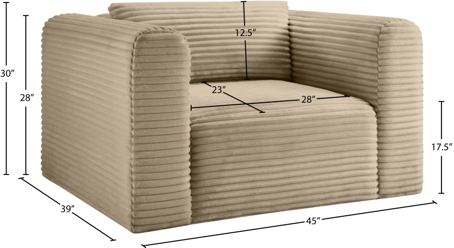 Shaggy Corduroy Performance Fabric Upholstered Accent Chair - Image 47