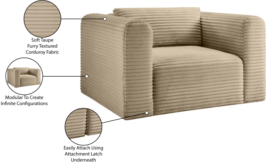 Shaggy Corduroy Performance Fabric Upholstered Accent Chair - Image 48