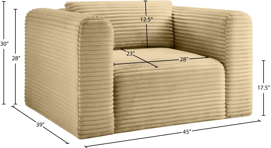 Shaggy Corduroy Performance Fabric Upholstered Accent Chair - Image 57