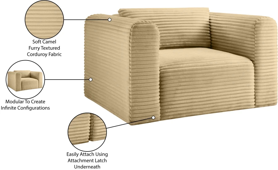 Shaggy Corduroy Performance Fabric Upholstered Accent Chair - Image 58