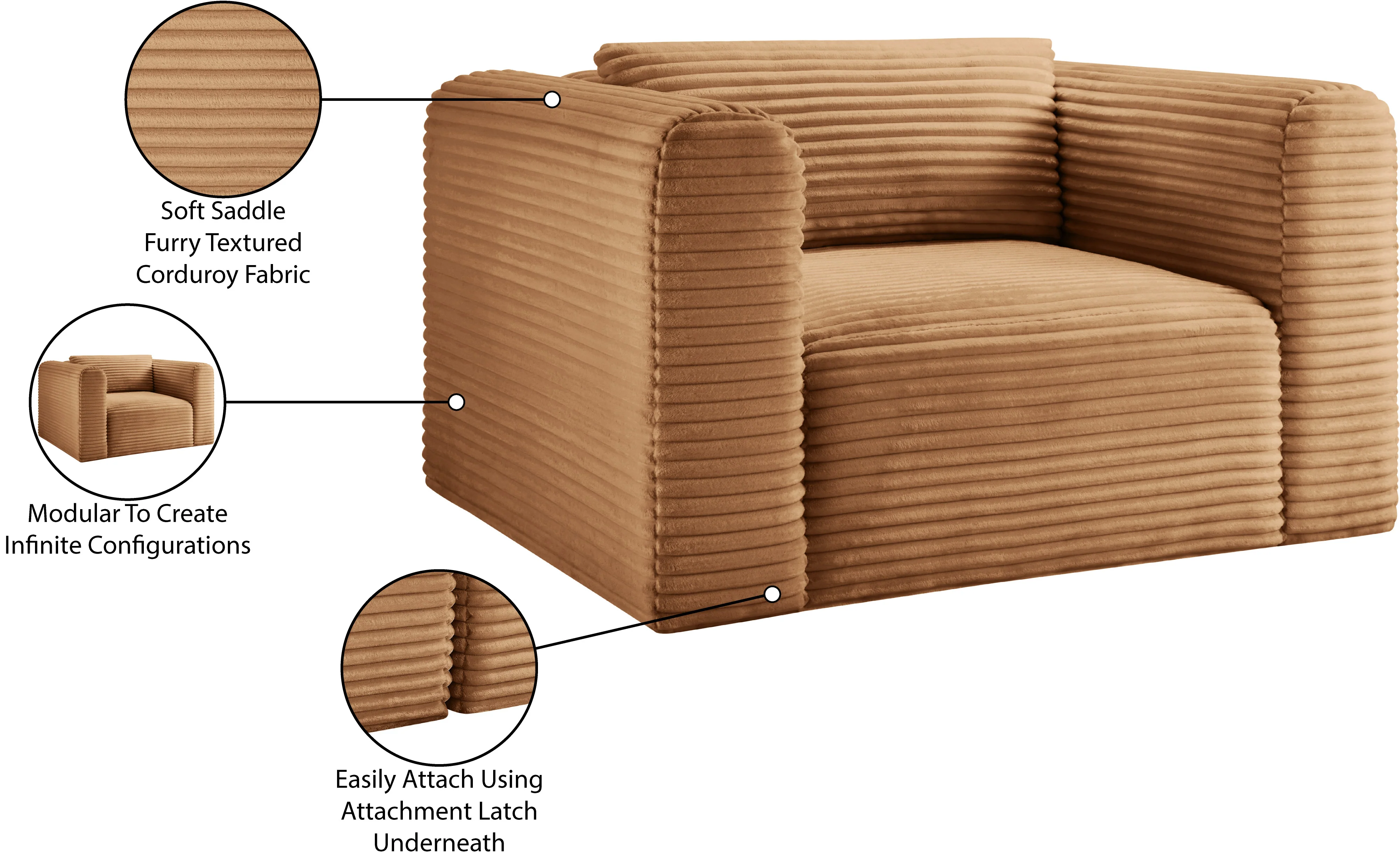Shaggy Corduroy Performance Fabric Upholstered Accent Chair - Image 68