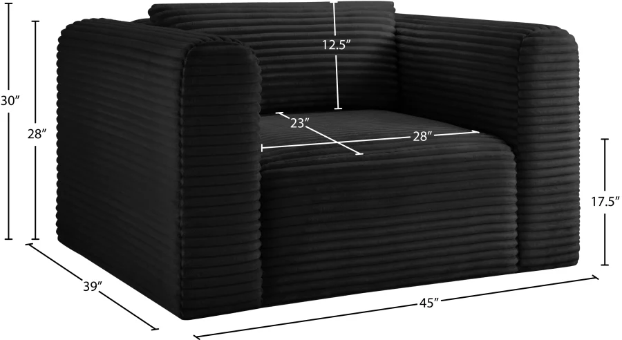Shaggy Corduroy Performance Fabric Upholstered Accent Chair - Image 9
