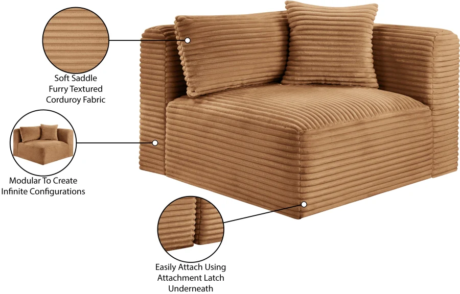 Shaggy Corduroy Performance Fabric Upholstered Accent Chair - Image 70