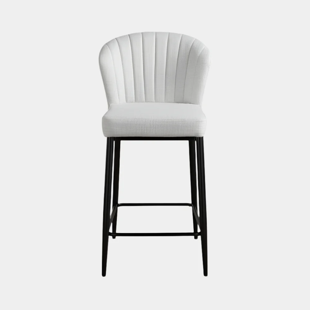 Shell Counter Chair: Grey Linen