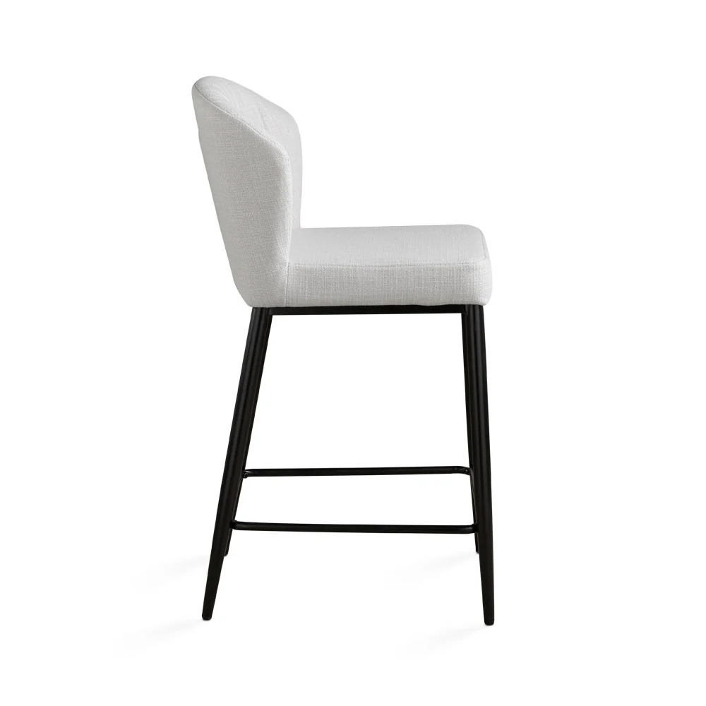 Shell Counter Chair: Grey Linen - Image 2