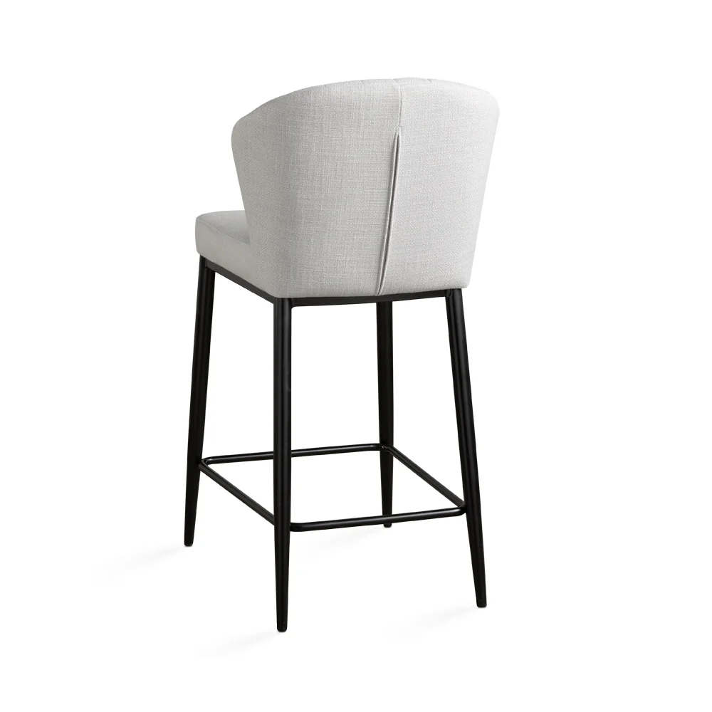 Shell Counter Chair: Grey Linen - Image 3