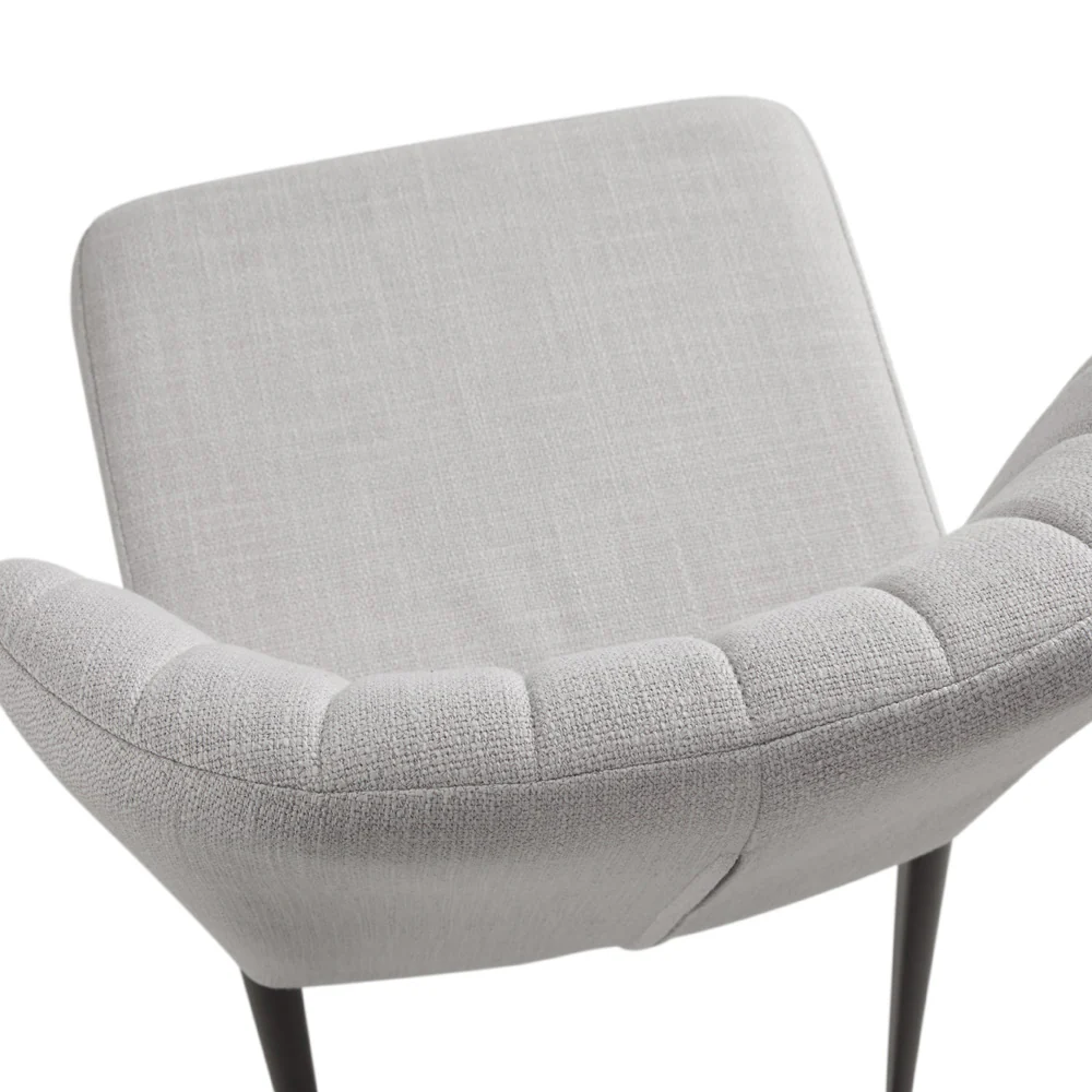 Shell Dining Chair Grey Linen - Image 5