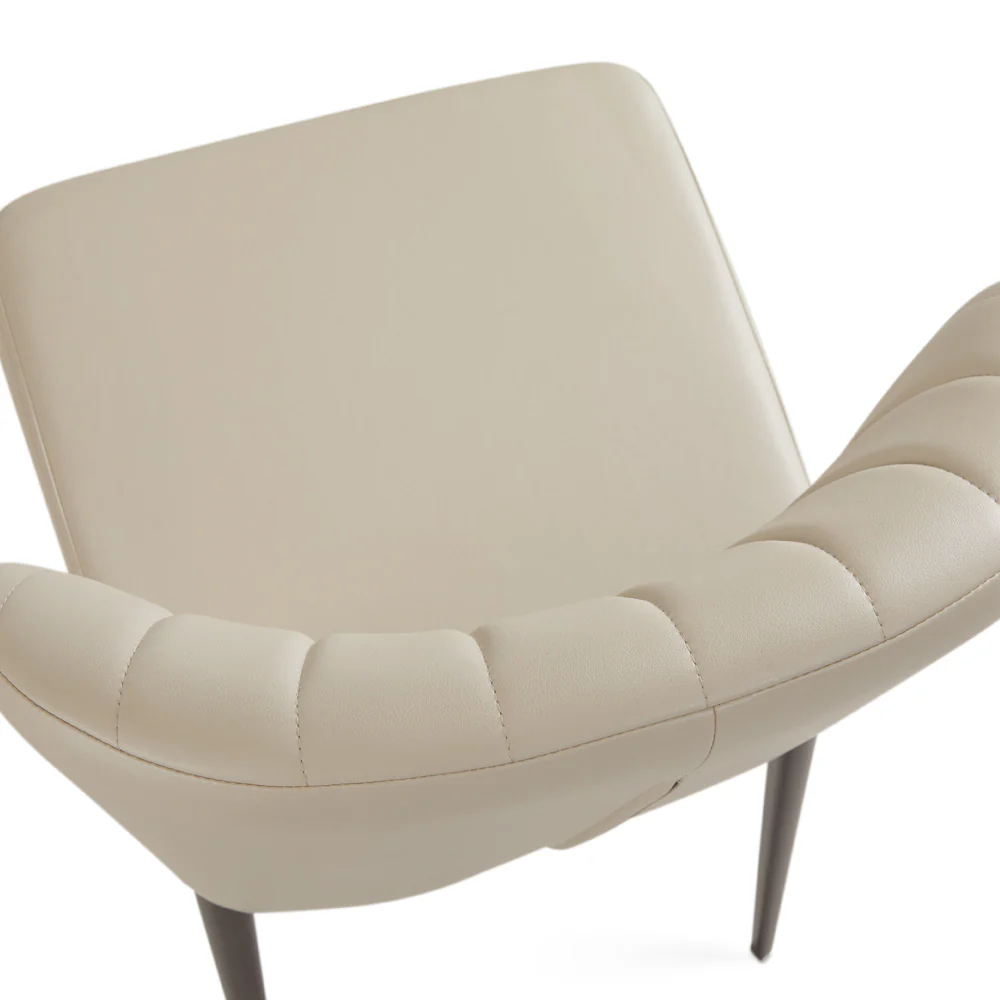 Shell Dining Chair Taupe Leatherette - Image 5