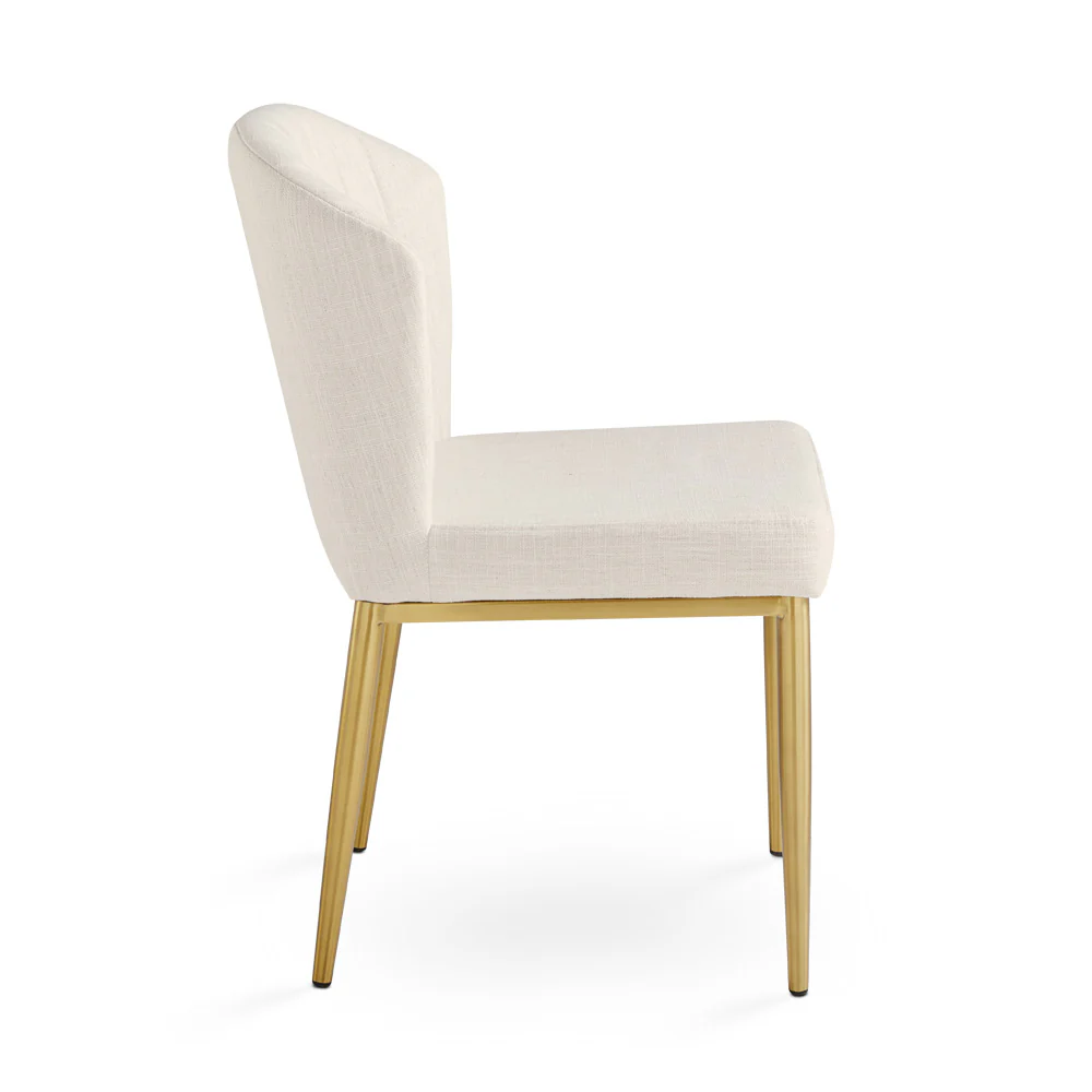 Shell Gold Dining Chair: Ivory Linen - Image 2