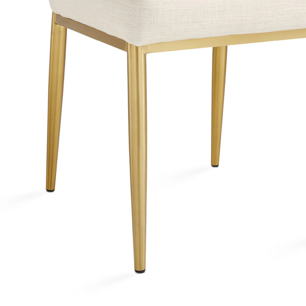 Shell Gold Dining Chair: Ivory Linen - Image 4