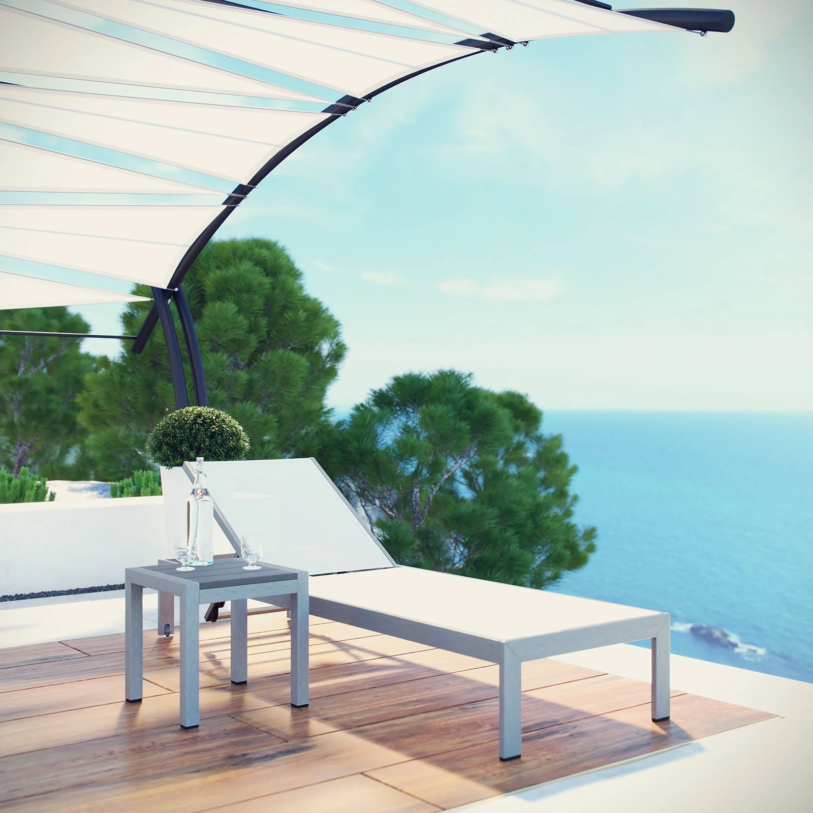 Shore 2 Piece Outdoor Patio Aluminum Set - Image 14