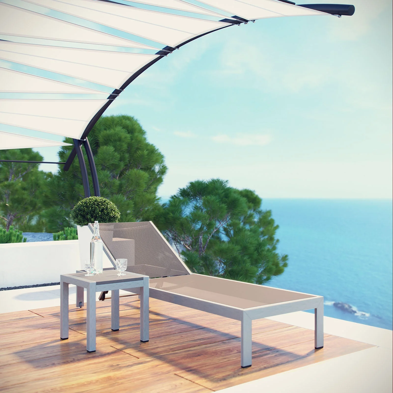 Shore 2 Piece Outdoor Patio Aluminum Set - Image 8
