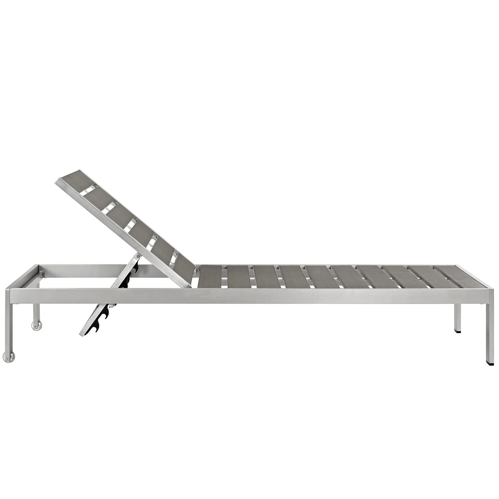 Shore 2 Piece Outdoor Patio Aluminum Set in Silver Gray - Image 3