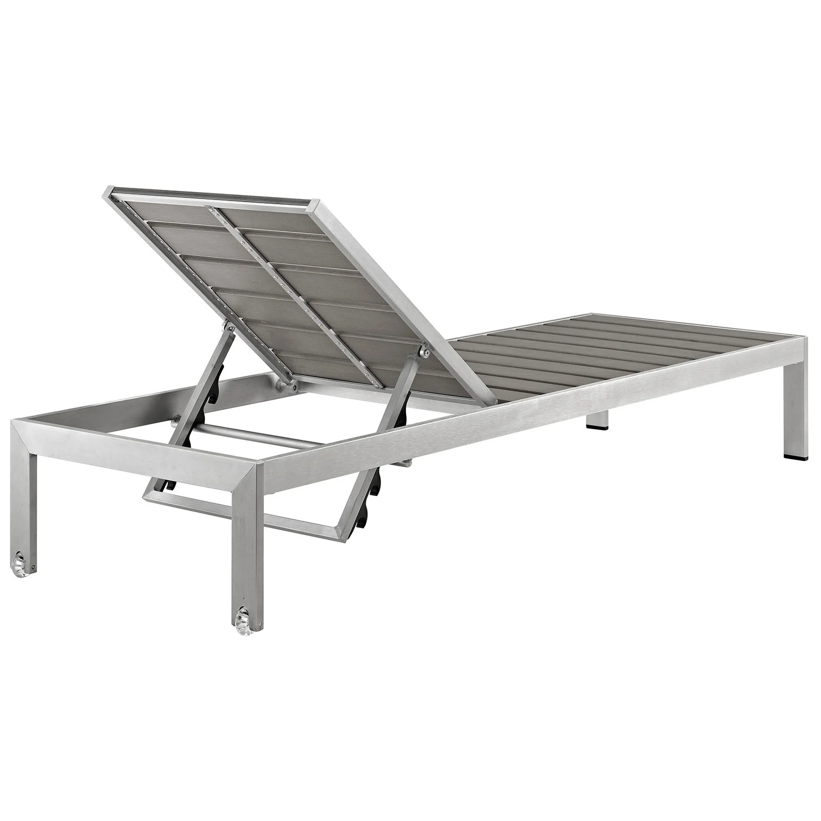 Shore 2 Piece Outdoor Patio Aluminum Set in Silver Gray - Image 4