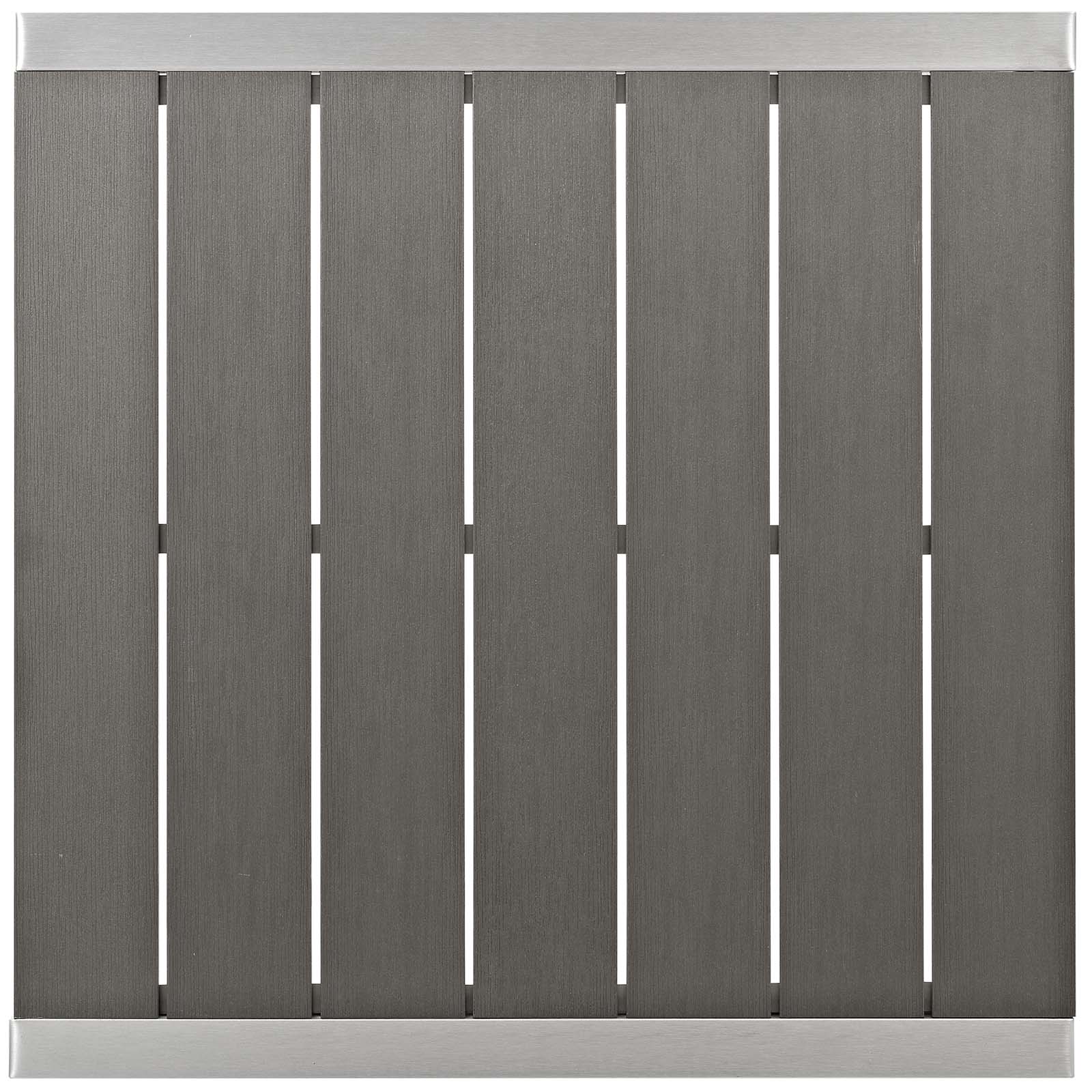 Shore 3 Piece Outdoor Patio Aluminum Pub Set in Silver Gray - Image 7