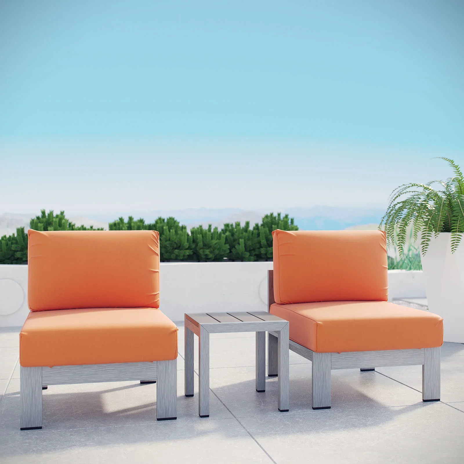 Shore 3 Piece Outdoor Patio Aluminum Sectional Sofa Set - Image 20