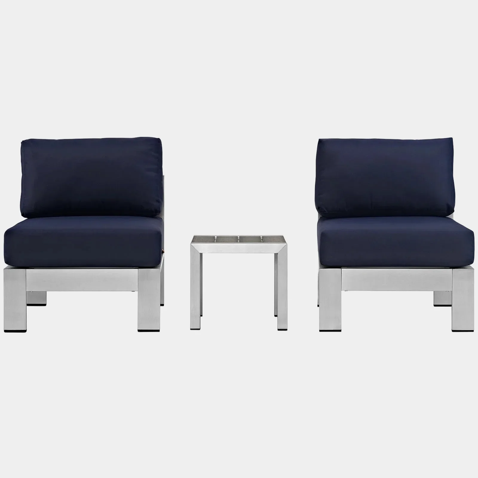 Shore 3 Piece Outdoor Patio Aluminum Sectional Sofa Set - Image 7