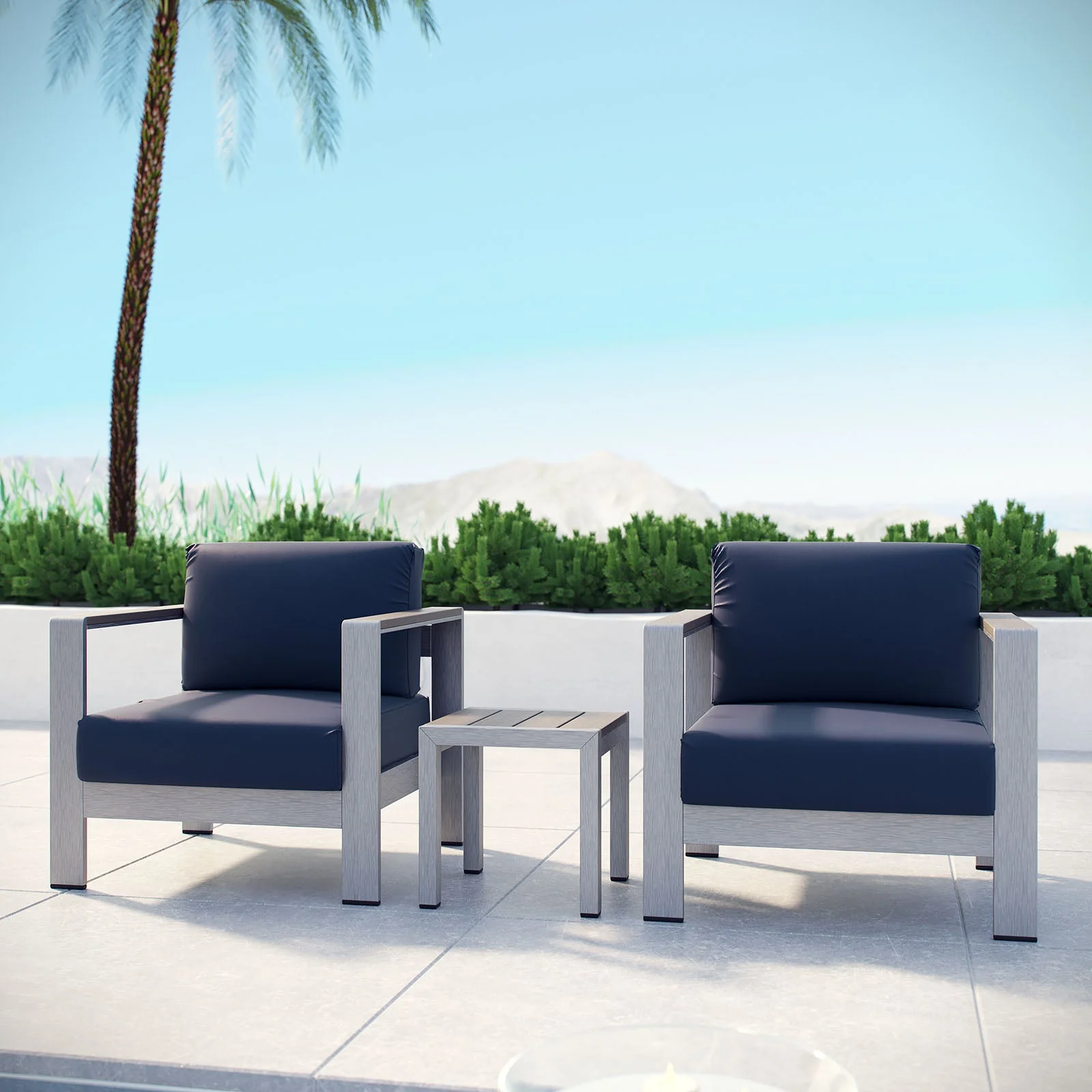Shore 3 Piece Outdoor Patio Aluminum Set - Image 14
