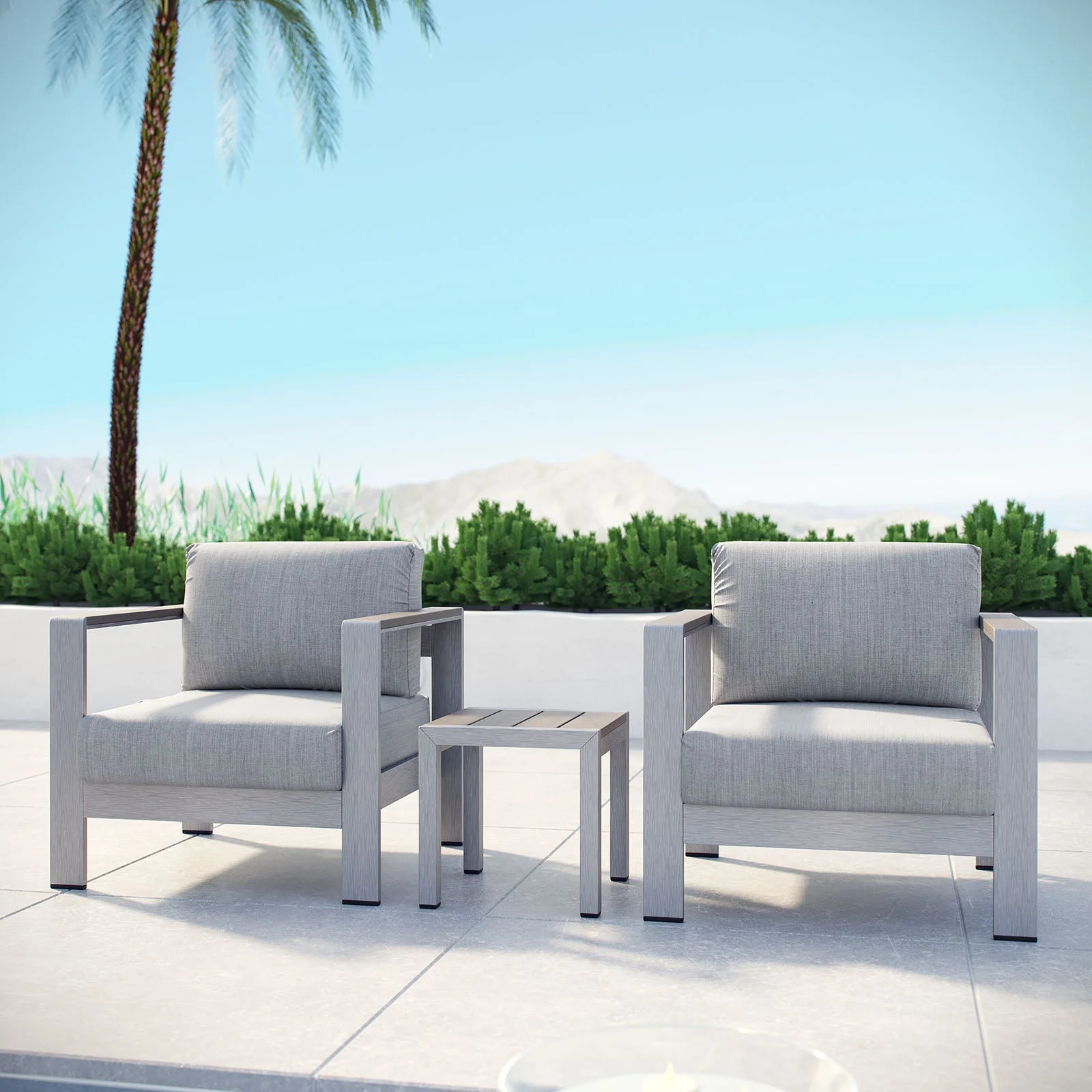 Shore 3 Piece Outdoor Patio Aluminum Set - Image 8