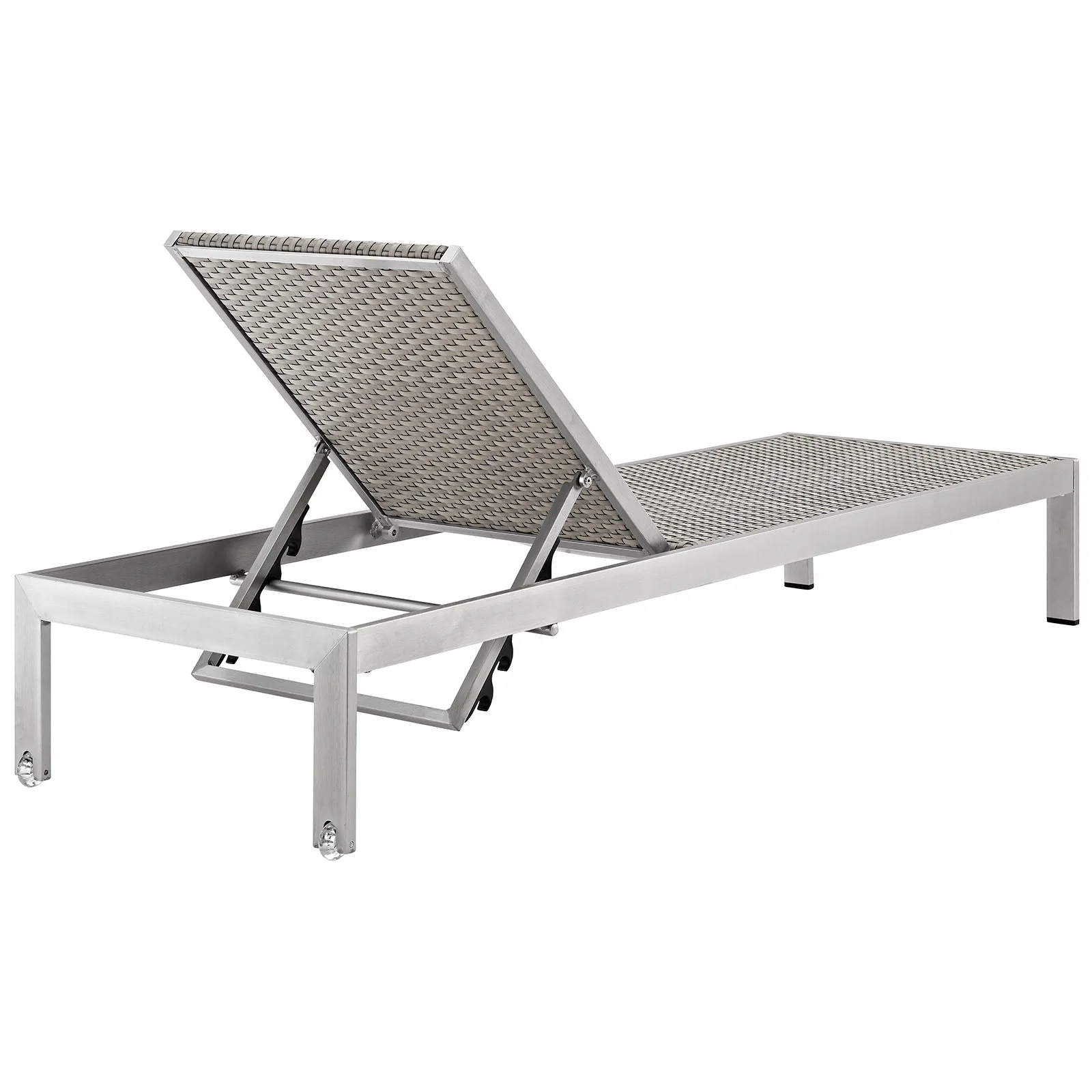 Shore 3 Piece Outdoor Patio Aluminum Set in Silver Gray - Image 5