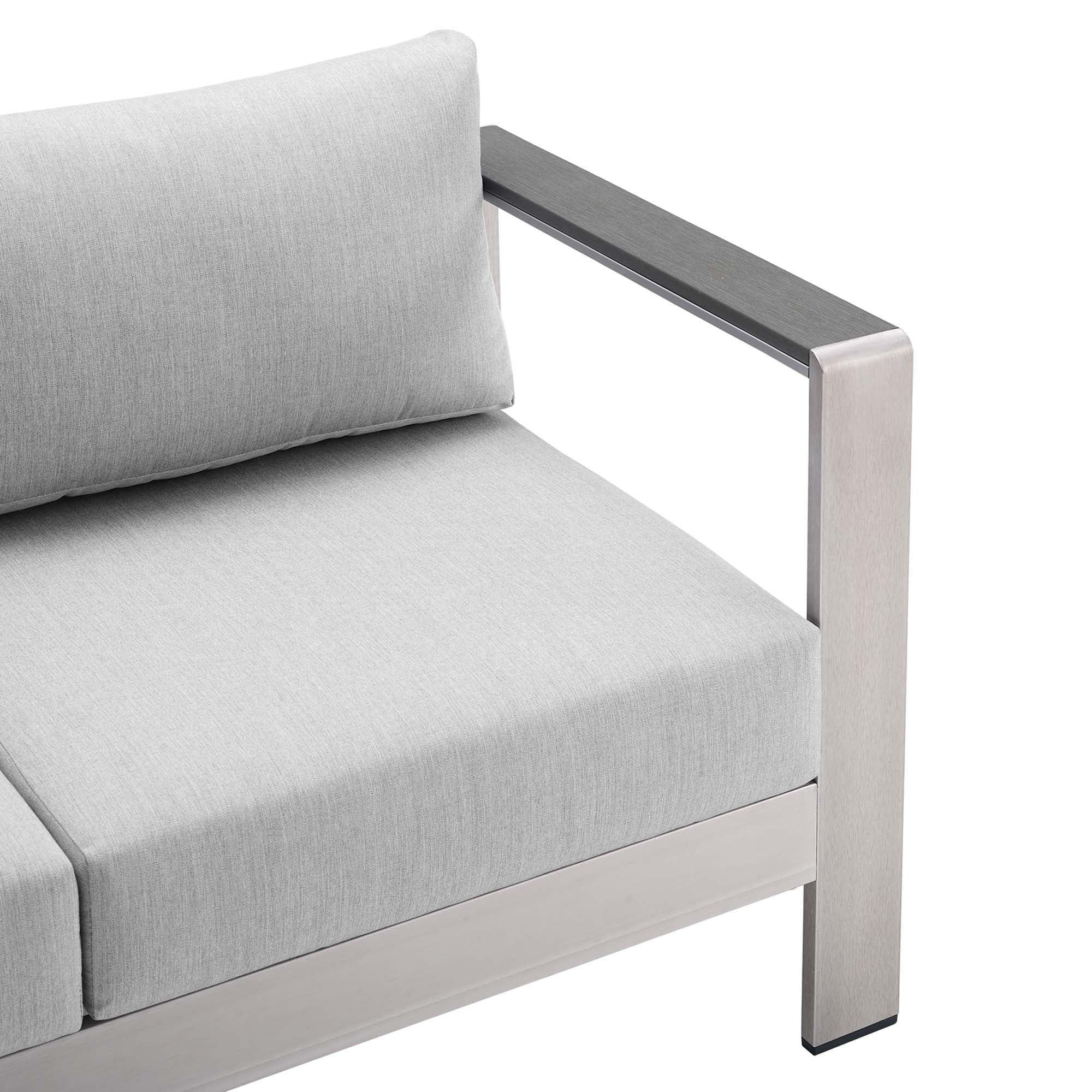 Shore 3 Piece Sunbrella® Fabric Outdoor Patio Aluminum Set - Image 8