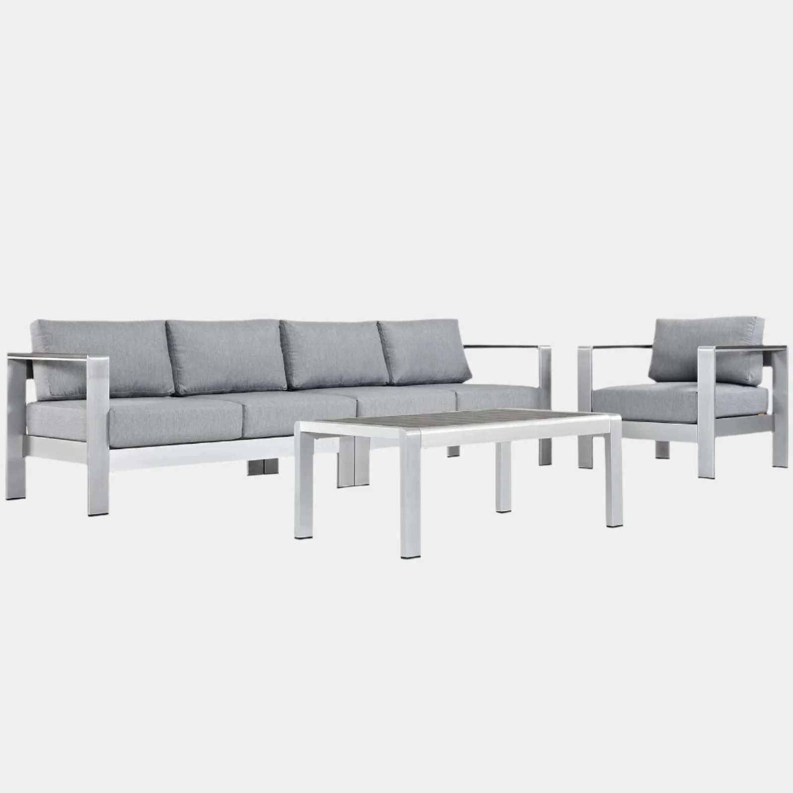 Shore 4 Piece Outdoor Aluminum Sectional Sofa Set