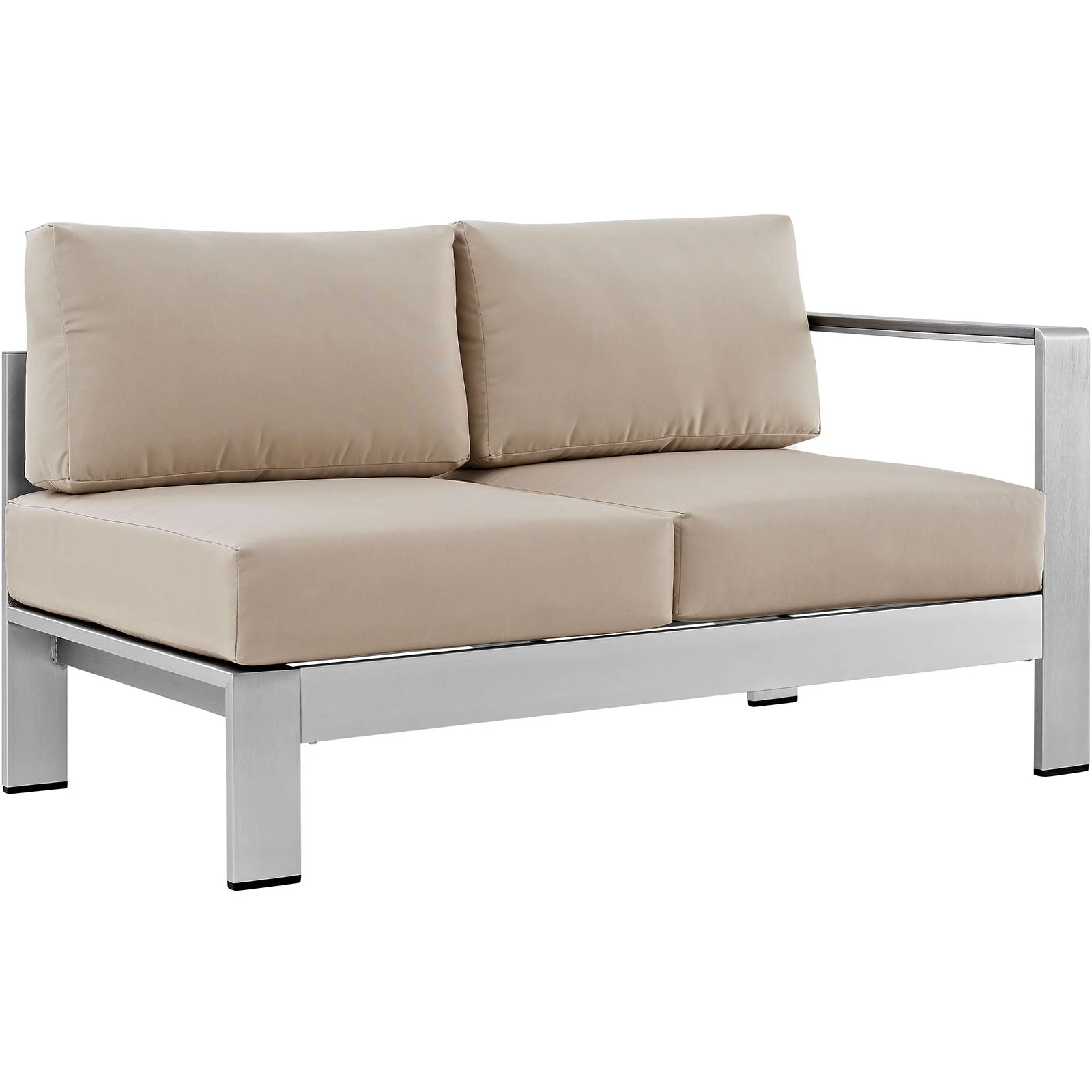 Shore 4 Piece Outdoor Aluminum Sectional Sofa Set - Image 16
