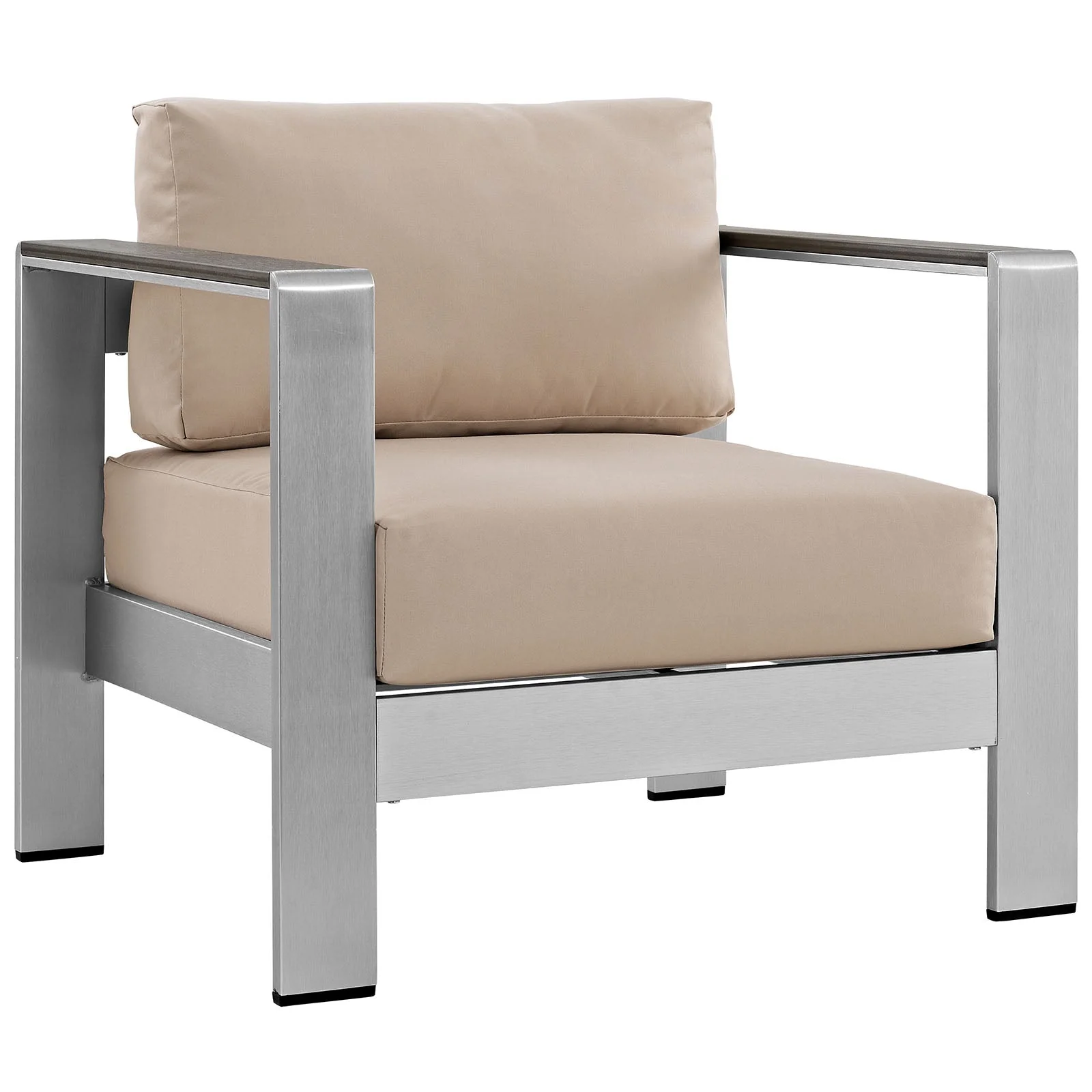 Shore 4 Piece Outdoor Aluminum Sectional Sofa Set - Image 17