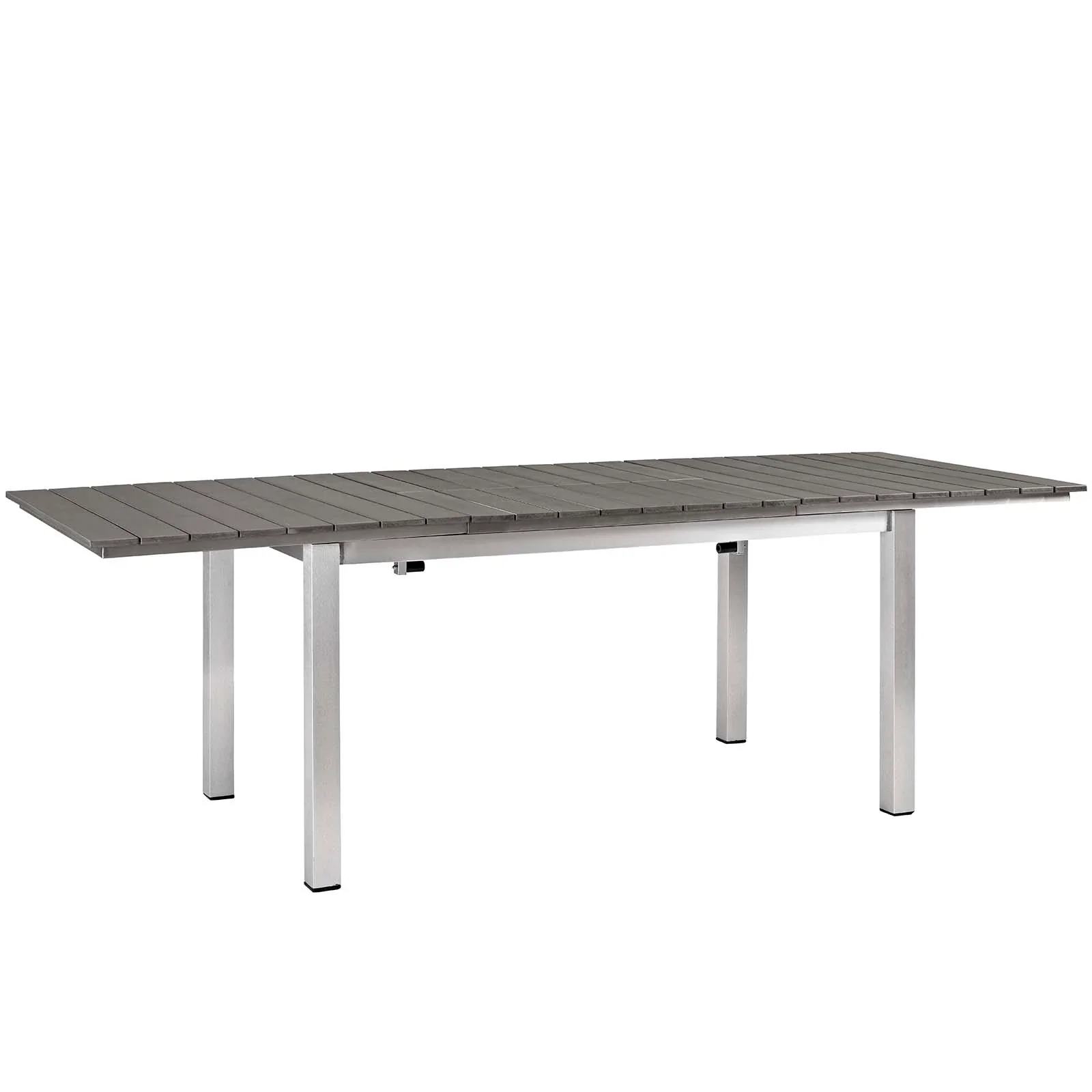 Shore 5 Piece Outdoor Patio Aluminum Dining Set in Silver Black - Image 9