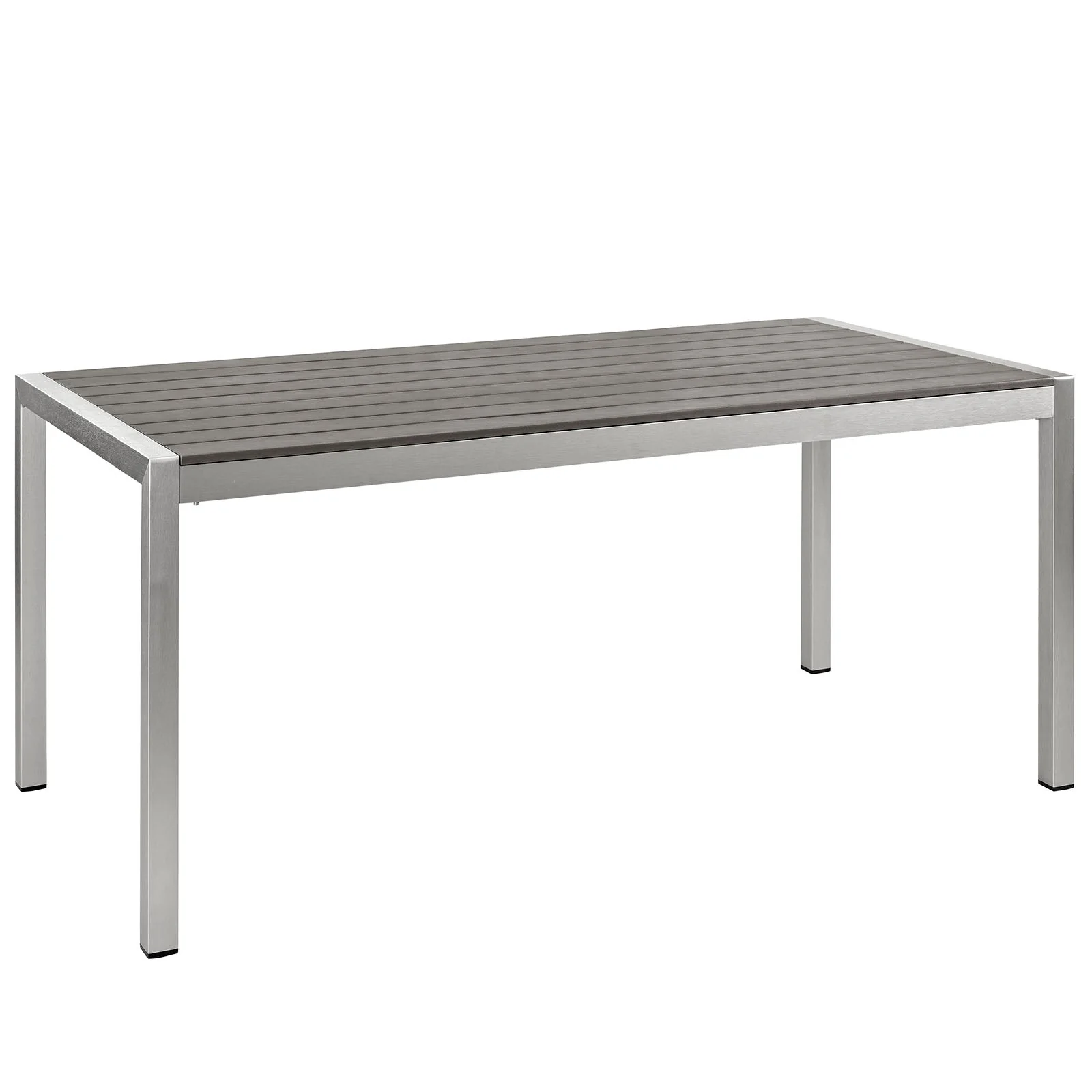 Shore 7 Piece Outdoor Patio Aluminum Dining Set in Silver Gray - Image 7