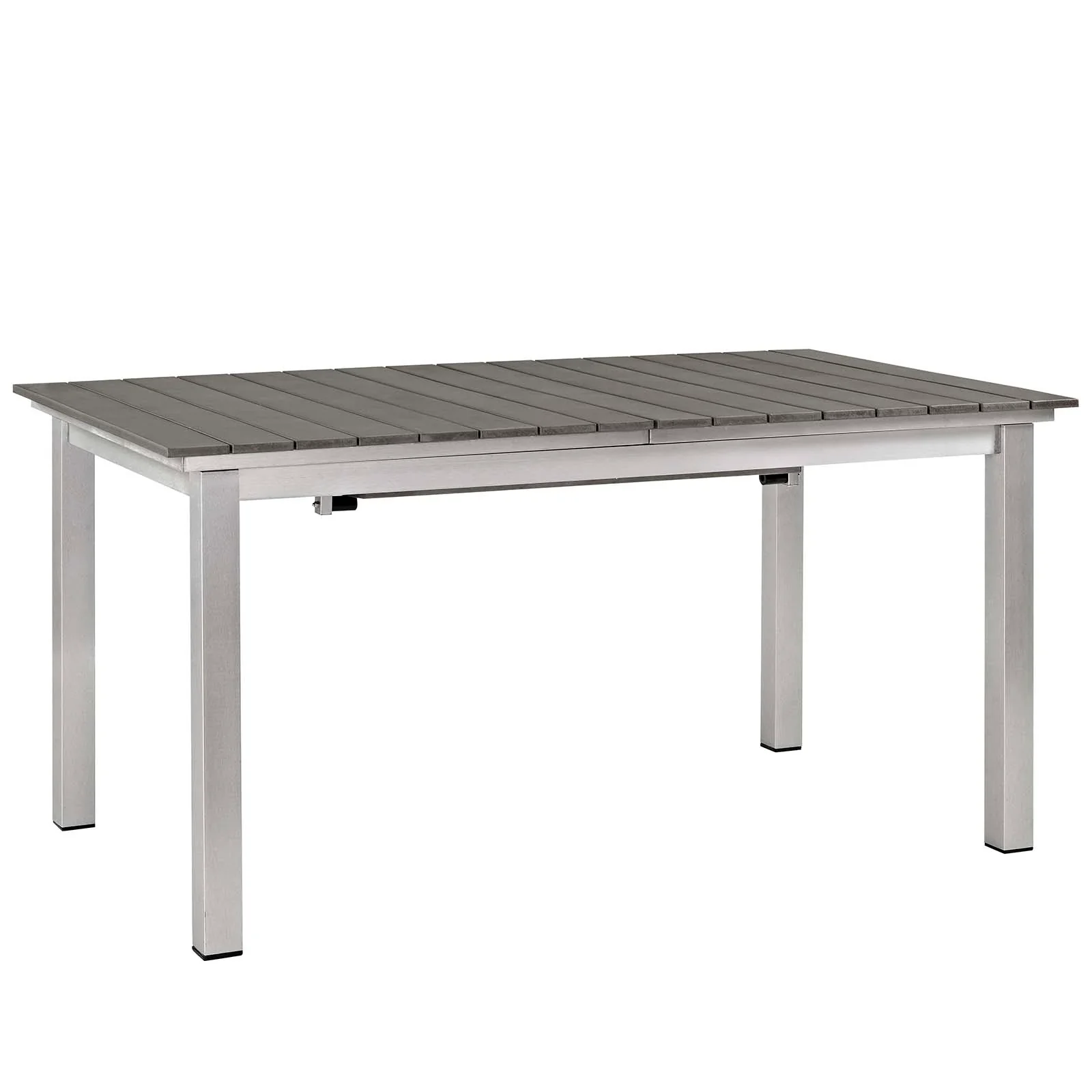 Shore 9 Piece Outdoor Patio Aluminum Dining Set in Silver Black - Image 7