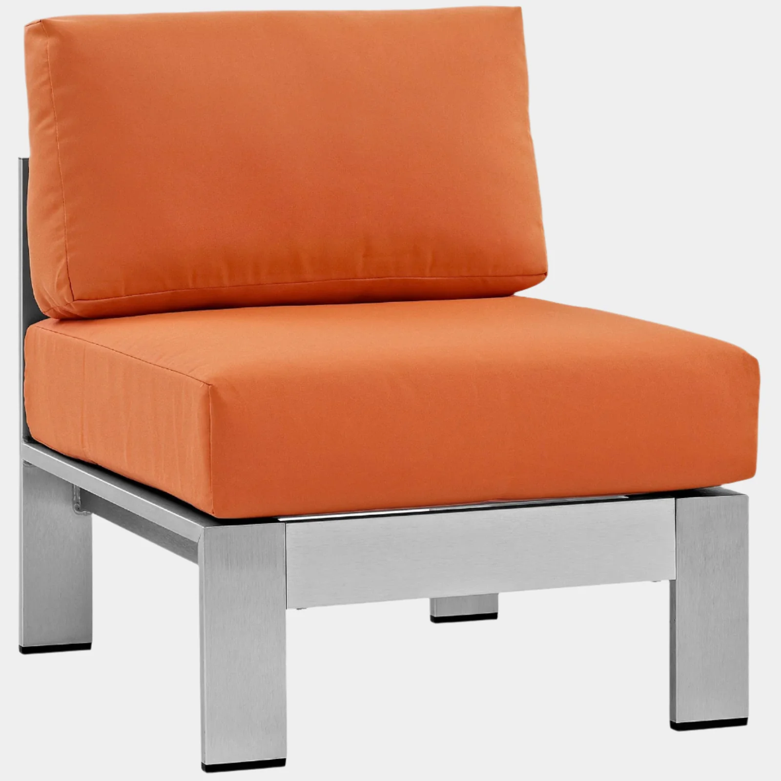 Shore Armless Outdoor Patio Aluminum Chair - Image 13