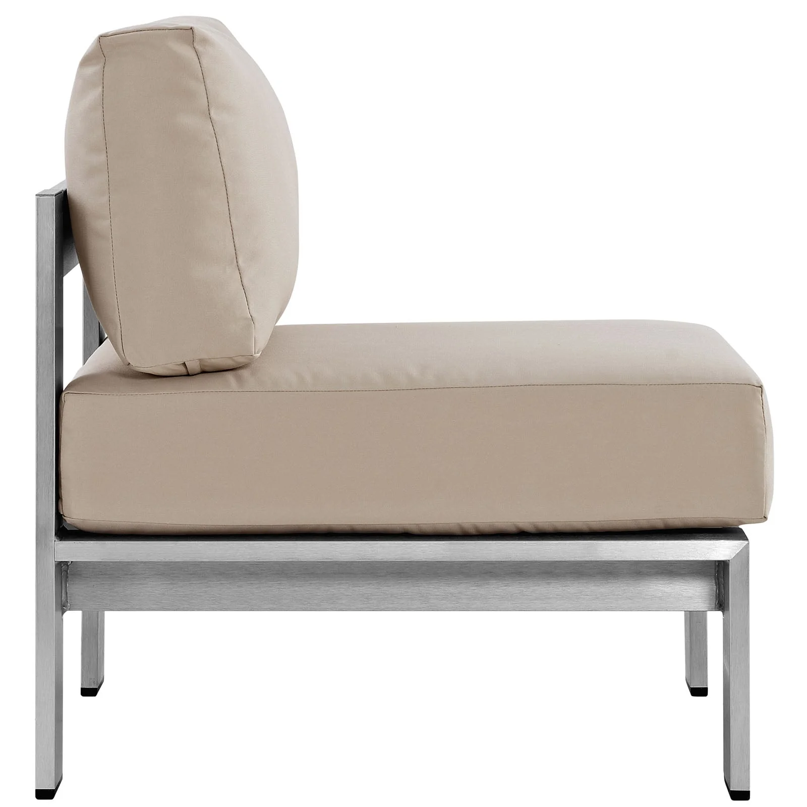 Shore Armless Outdoor Patio Aluminum Chair - Image 3