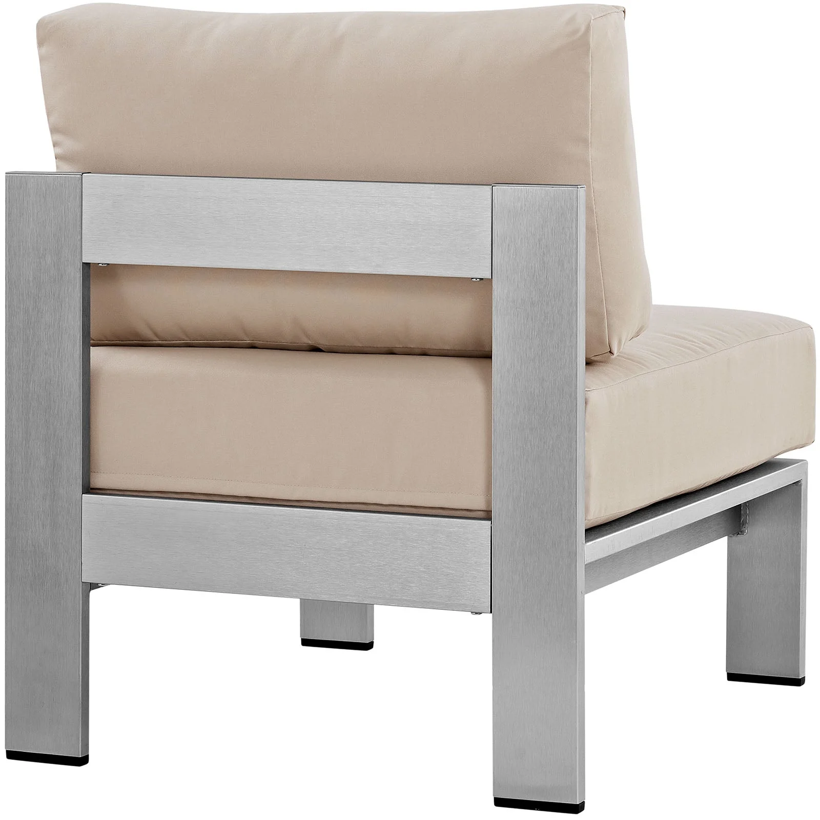 Shore Armless Outdoor Patio Aluminum Chair - Image 4