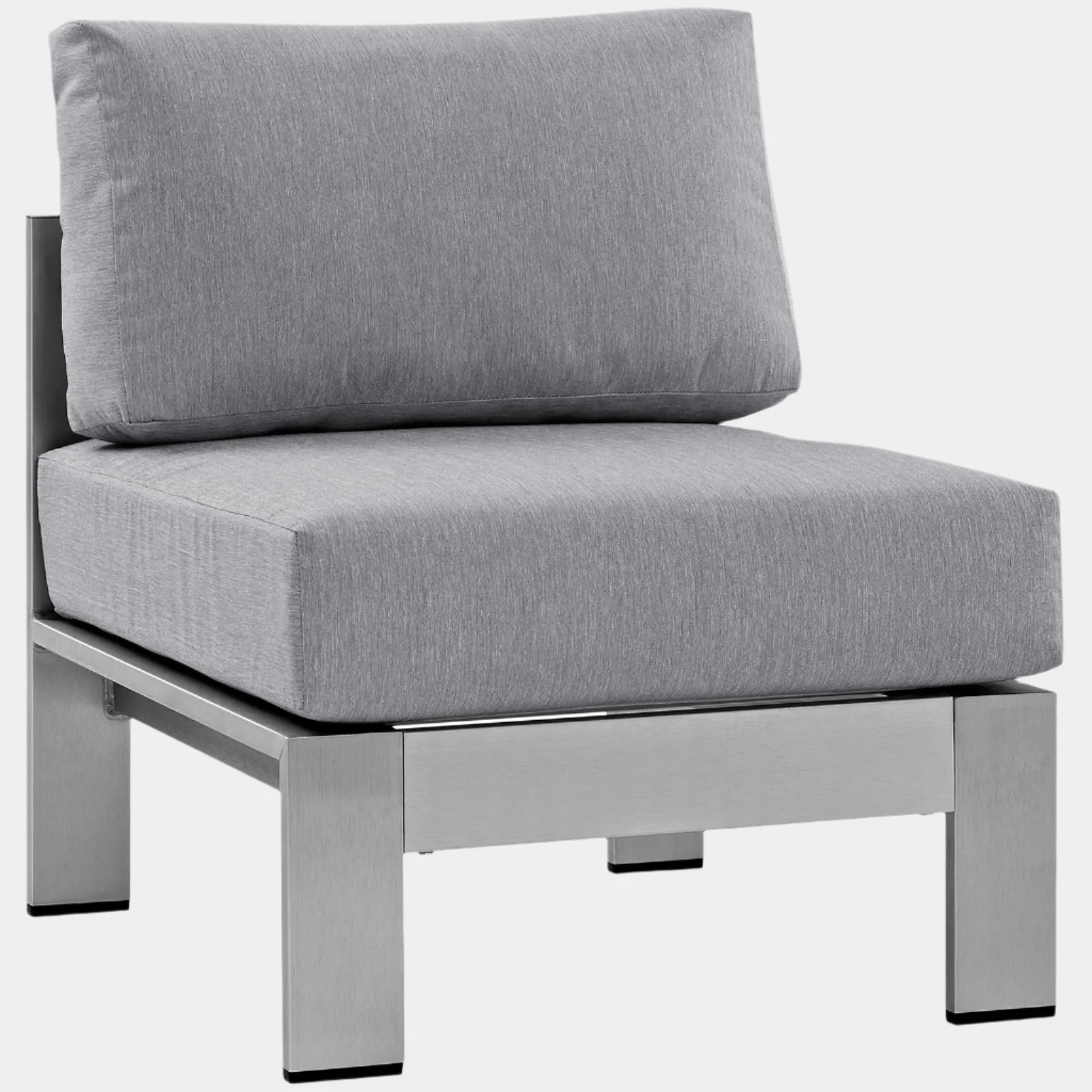 Shore Armless Outdoor Patio Aluminum Chair - Image 5