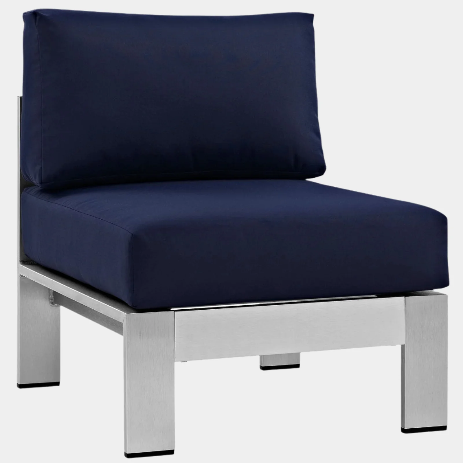 Shore Armless Outdoor Patio Aluminum Chair - Image 9