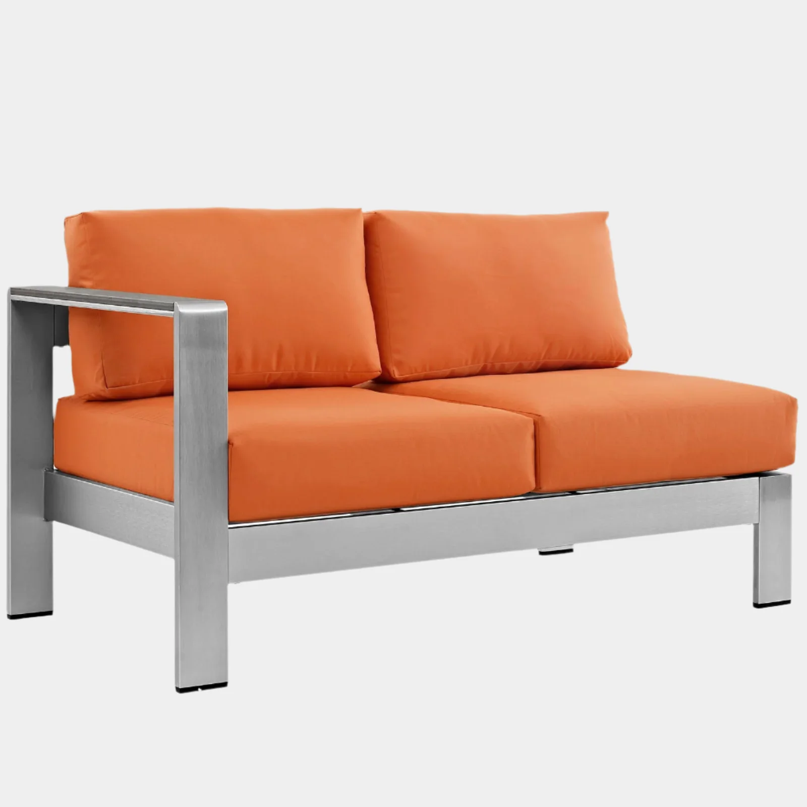 Shore Left-Arm Corner Sectional Outdoor Patio Aluminum Loveseat - Image 13