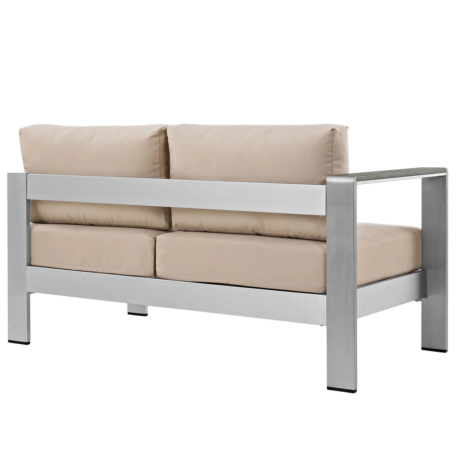 Shore Left-Arm Corner Sectional Outdoor Patio Aluminum Loveseat - Image 4