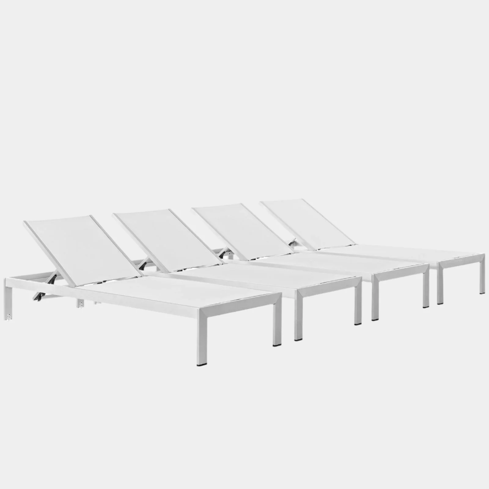 Shore Outdoor Patio Aluminum Chaise Set of 4 - Image 11