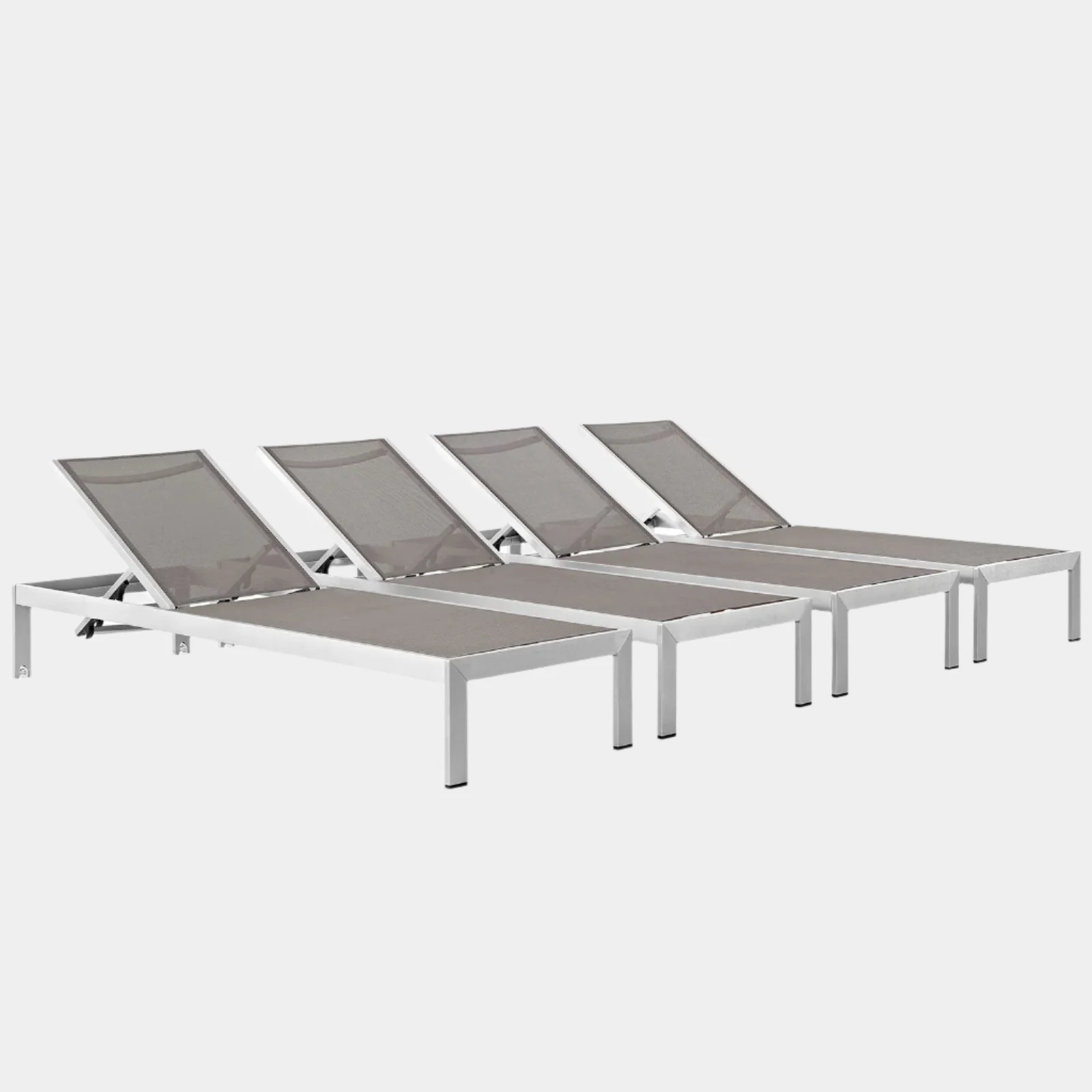 Shore Outdoor Patio Aluminum Chaise Set of 4 - Image 6