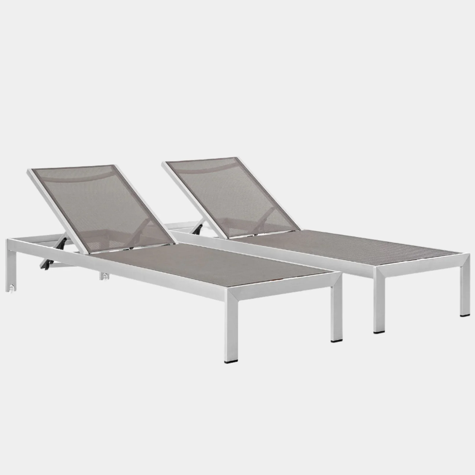 Shore Outdoor Patio Aluminum Chaise Set of 2 - Image 6
