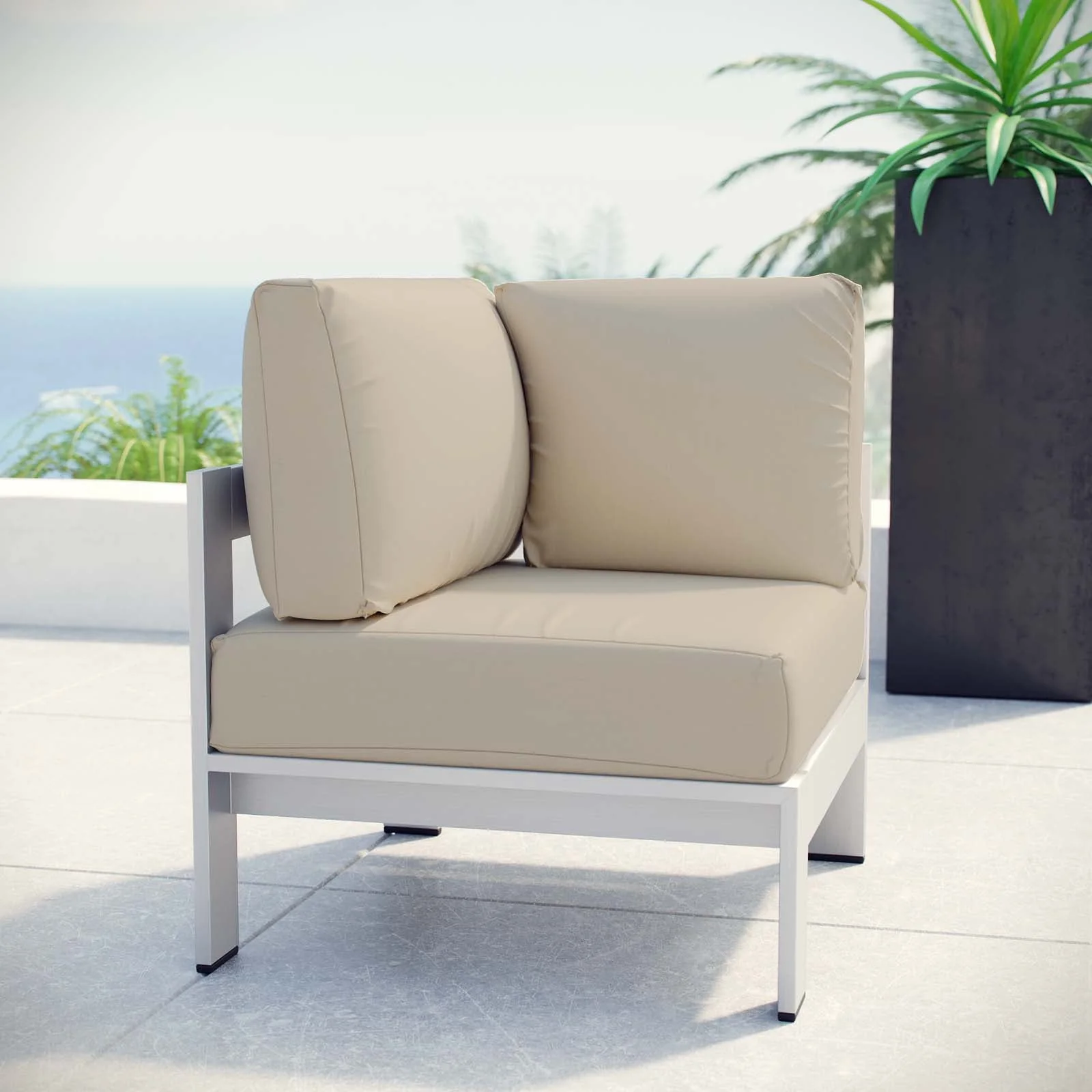 Shore Outdoor Patio Aluminum Corner Sofa - Image 2