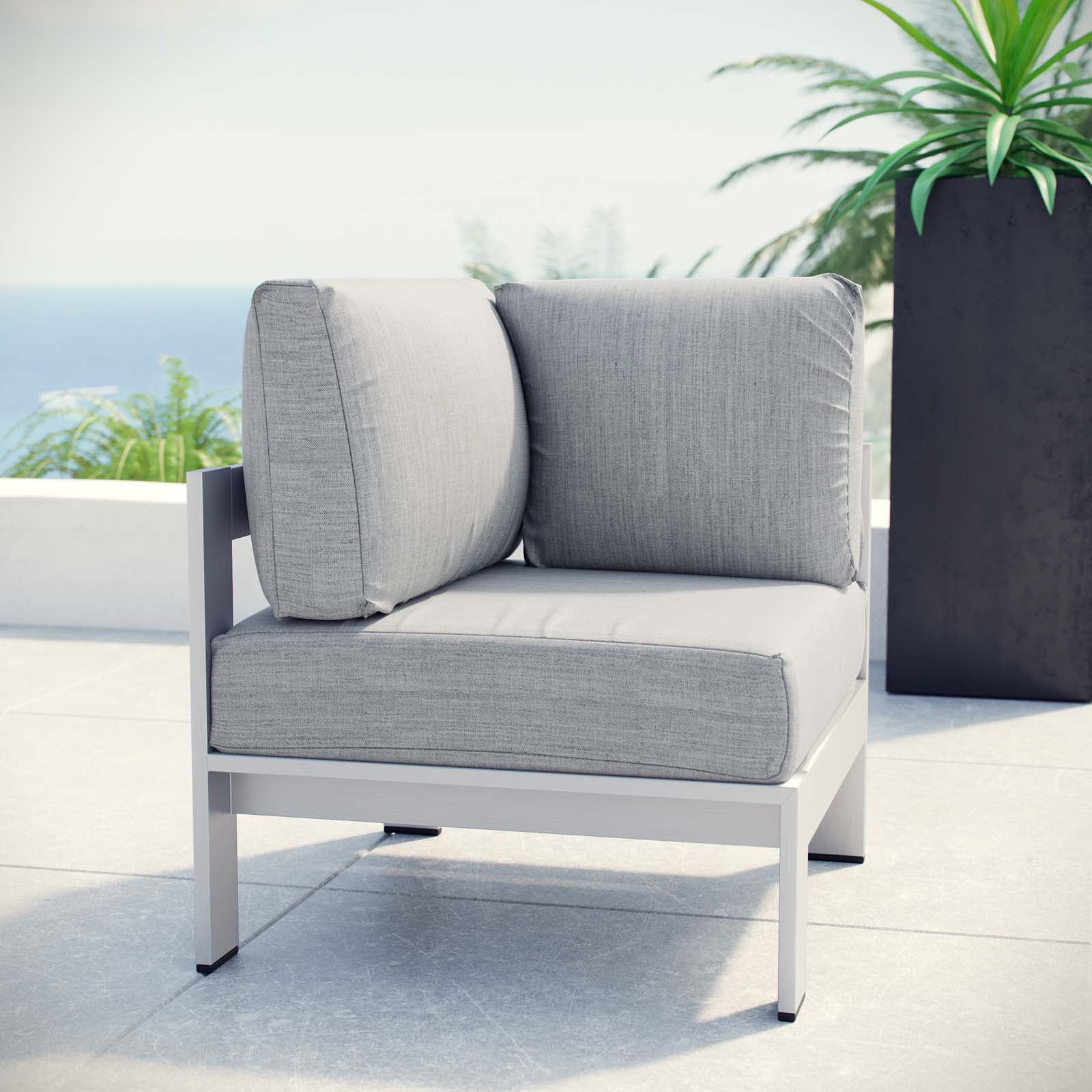 Shore Outdoor Patio Aluminum Corner Sofa - Image 6