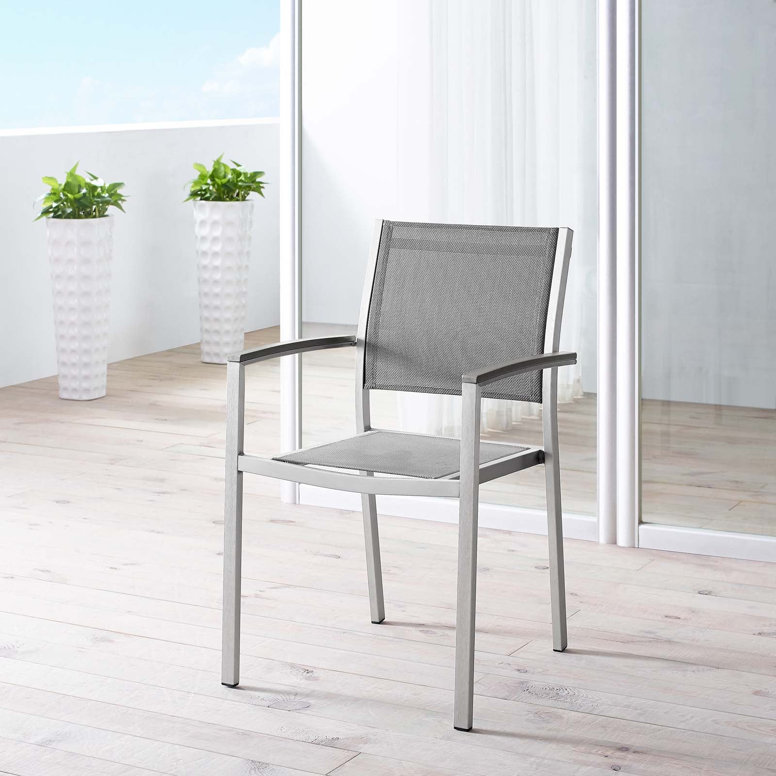 Shore Outdoor Patio Aluminum Dining Chair - Image 6