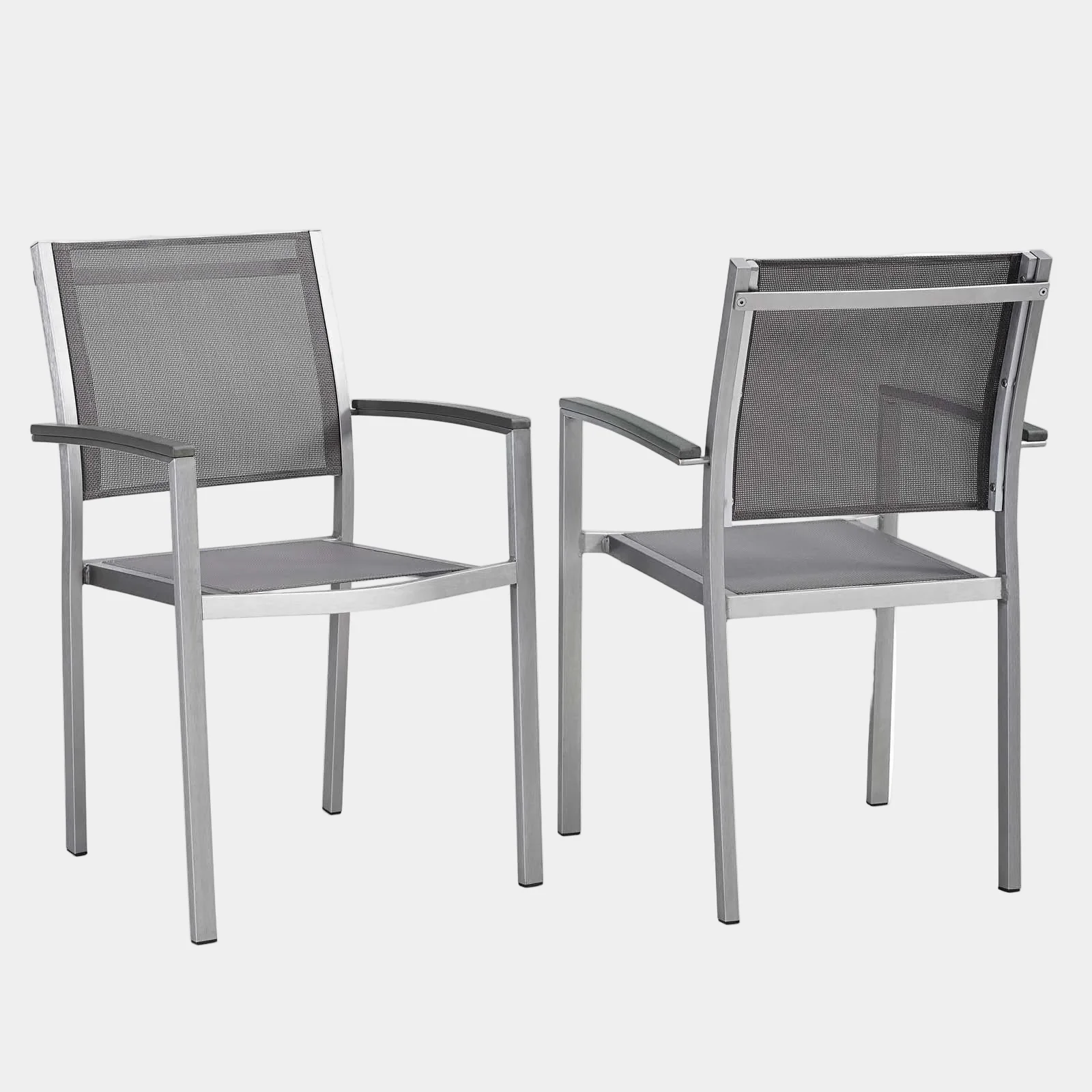 Shore Outdoor Patio Aluminum Dining Chair Set of 2 - Image 5