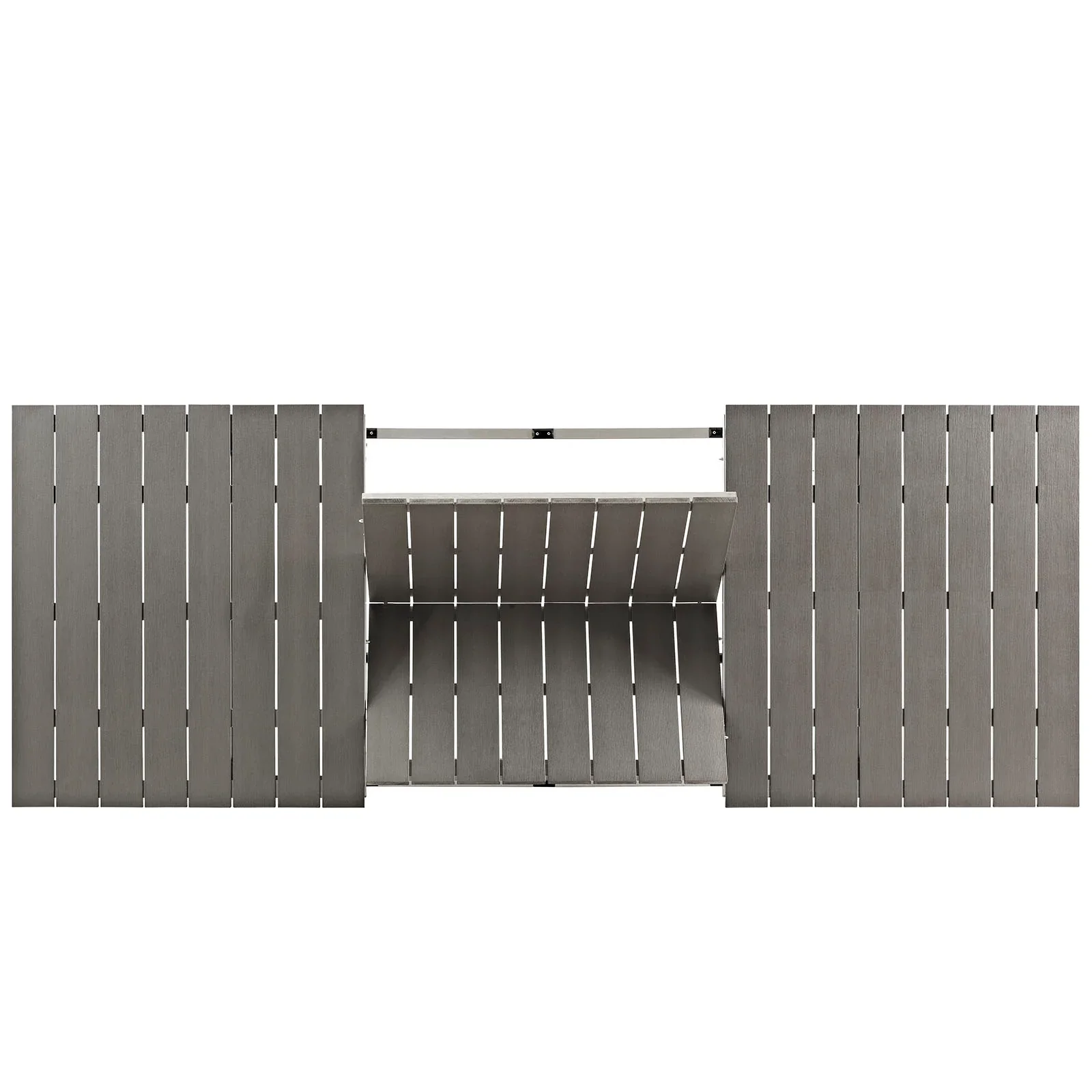 Shore Outdoor Patio Aluminum Dining Table in Silver Gray - Image 10